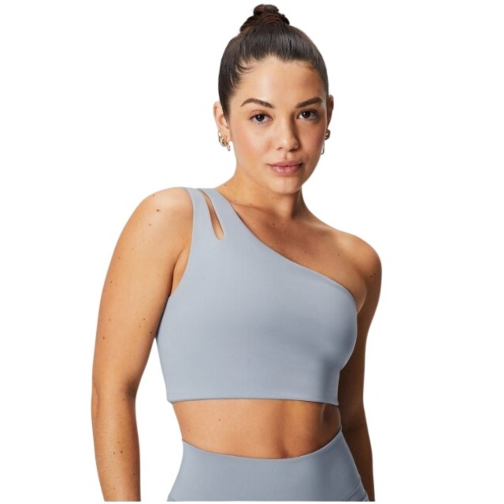 Fabletics Asymmetrical Midi Bra Womens XL Blue NWT One Shoulder Cutout BA2354622